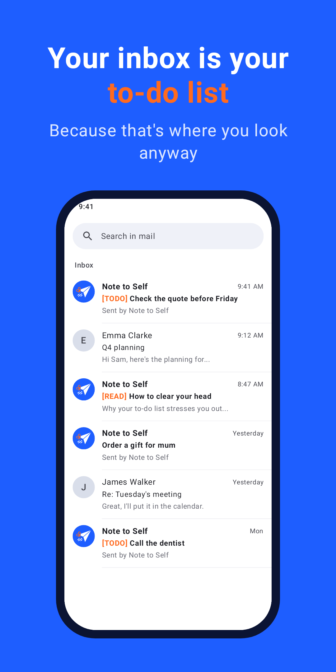 Your notes in your inbox
