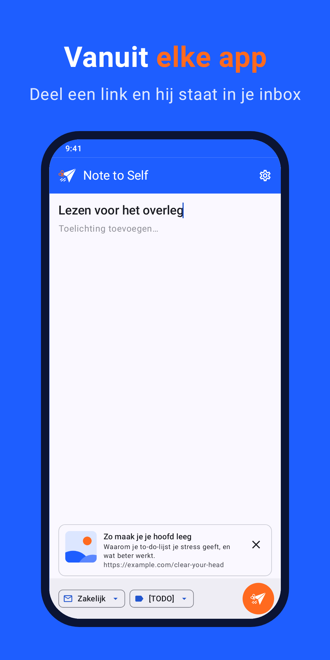Delen vanuit elke app