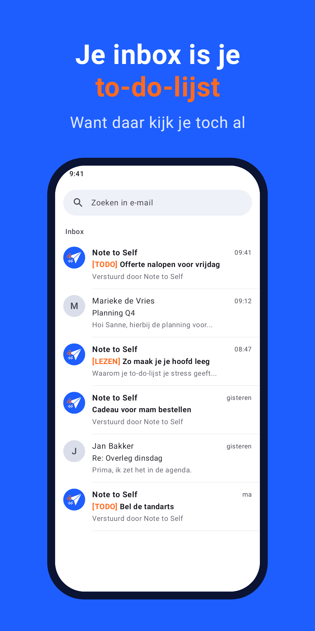 Je notities in je inbox